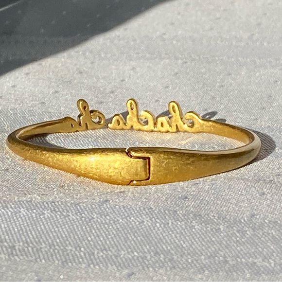Madewell Hinged Gold Tone Open Cuff Bracelet 6.5" - Picture 14 of 14